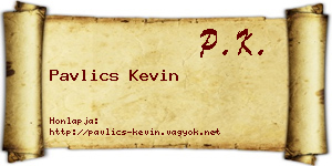 Pavlics Kevin névjegykártya